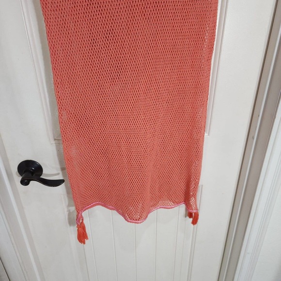 Corey Lynn Calter Womens Dress Becca Pineapple Salmon Crochet Tassel Mini M L - Picture 11 of 11